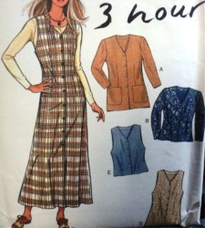 6282 3 HR NL LONG BUTTON PINAFORE DRESS,VEST,JACKET PATTERN 8-18